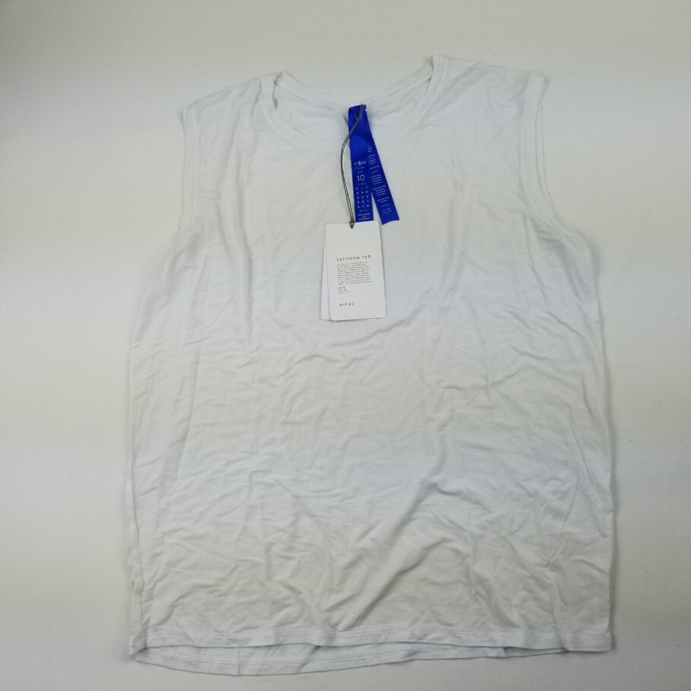 Kit and Ace Tank Top White Saturna Tee Sleeveless